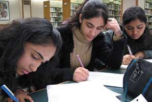 students studying