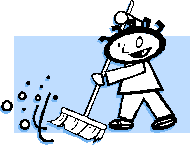 woman sweeping
