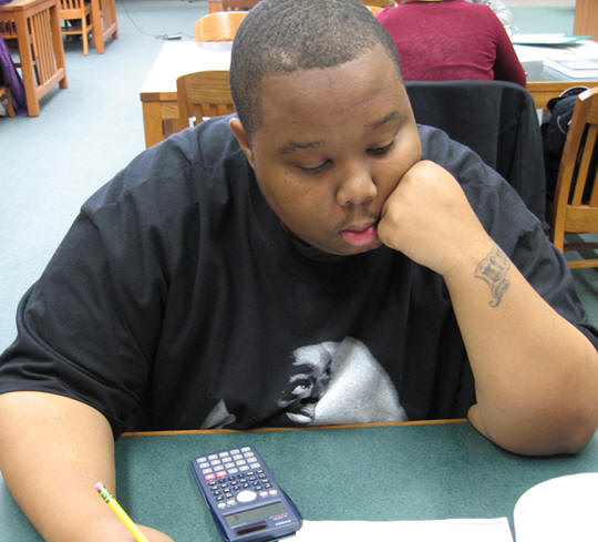 student studying